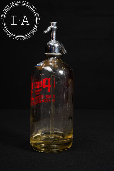 Vintage Pureoxia Soda Siphon Bottle by Moxie Company