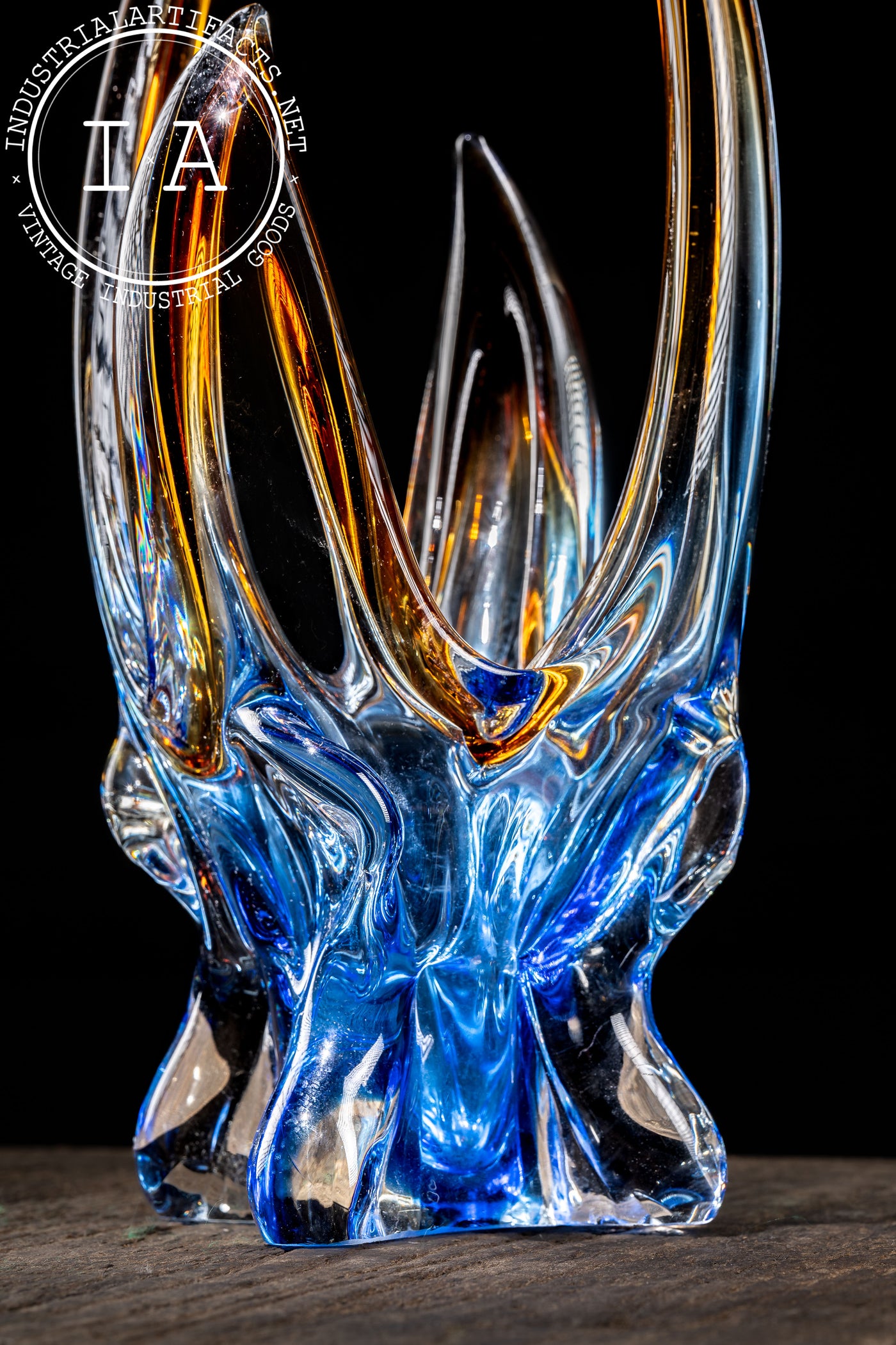 MCM Chalet-Inspired Art Glass Dish in Sapphire