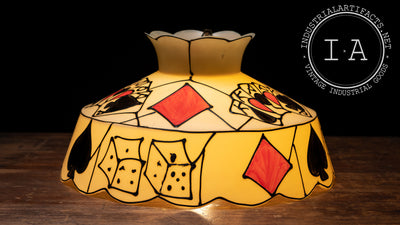 Vintage Stained Glass Style Plastic Poker Pendant Lamp