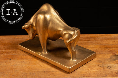 MCM Ceramic Bull Sculpture in Gold