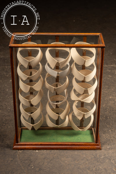 Antique Wood and Glass Mercantile Collar Display Case for C. W. Ferguson