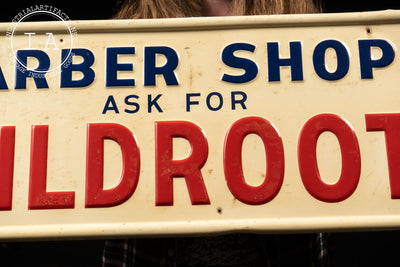 1950's Wildroot Barber Shop Embossed Tin Sign
