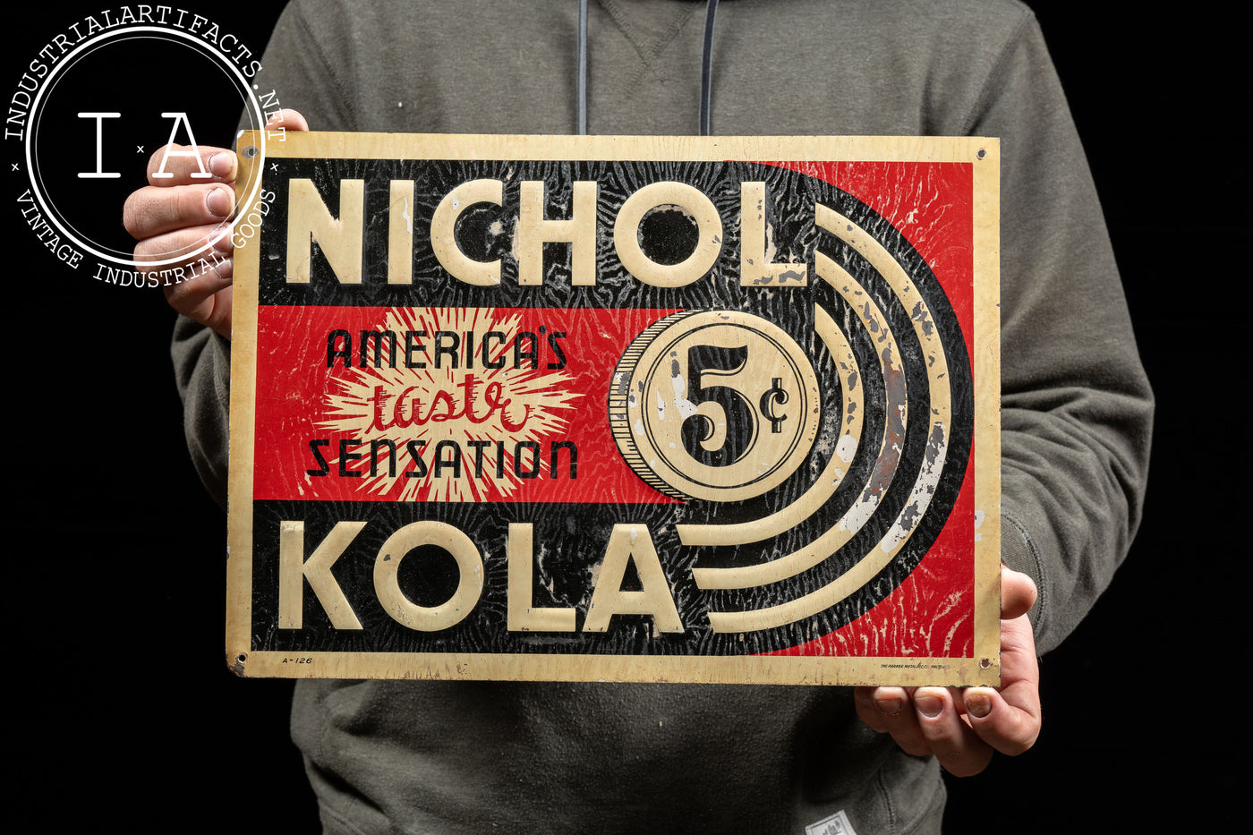 Vintage Nichol Cola Embossed SST Advertising Sign