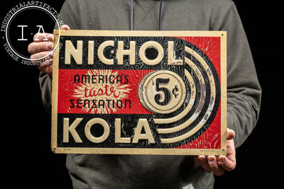 Vintage Nichol Cola Embossed SST Advertising Sign