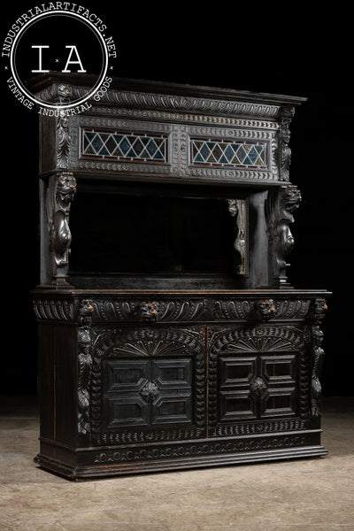 Late 19th Century English Ebonized Oak Hutch