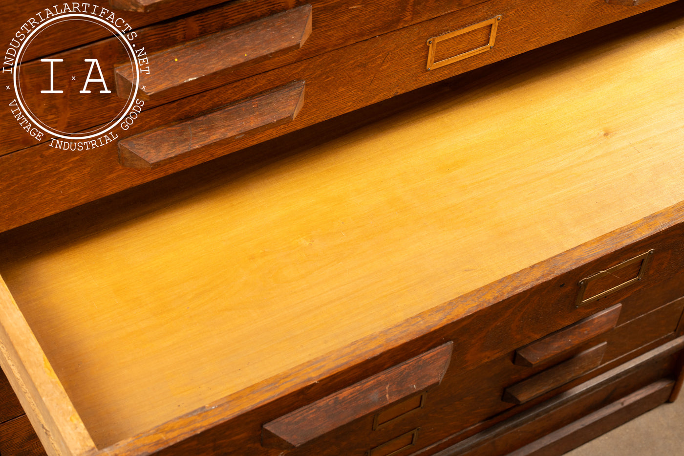 Large Antique Tiger Oak Flat File