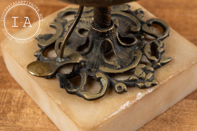 Late 19th Century Art Nouveau Brass Bell On Block