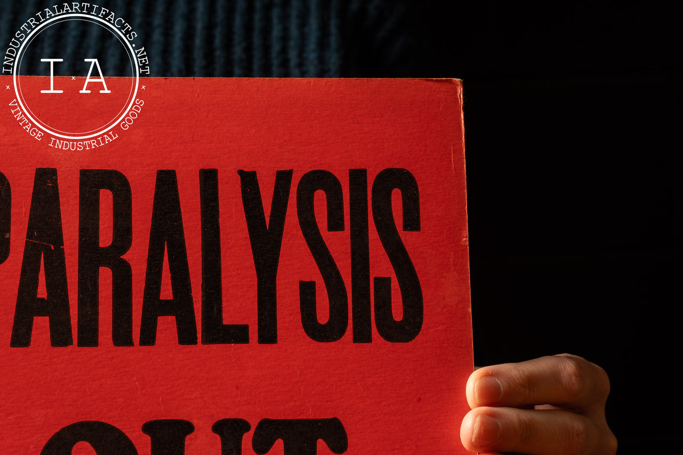 Vintage Cardstock Infantile Paralysis Quarantine Warning Sign