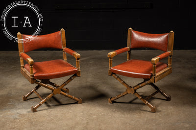 Mid Century Modern Campaign Chairs (Set of 2)