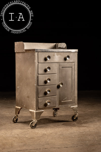 Vintage Industrial Steel Rolling Cabinet by Bel Geddes