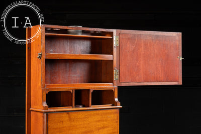 Early 20th Century Mahogany Ship Dresser and Wash Basin