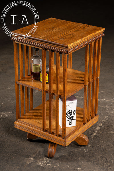 Vintage Oak Revolving Bookcase