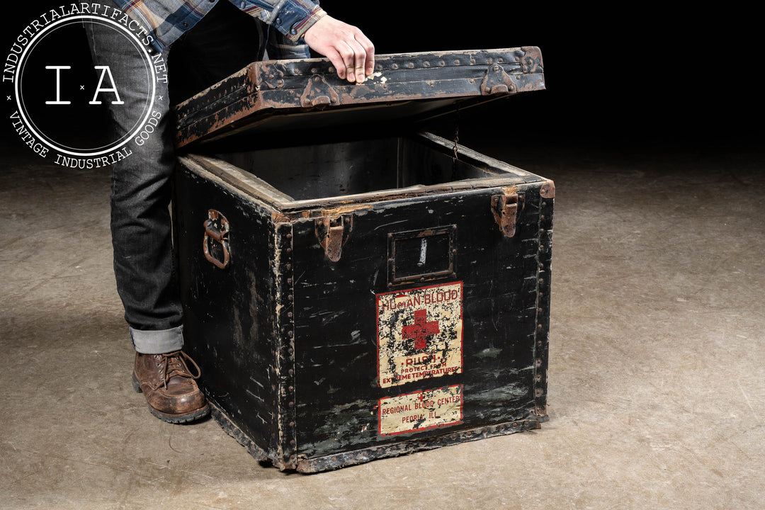 Original 1960s Red Cross Blood Storage and Transport Cooler