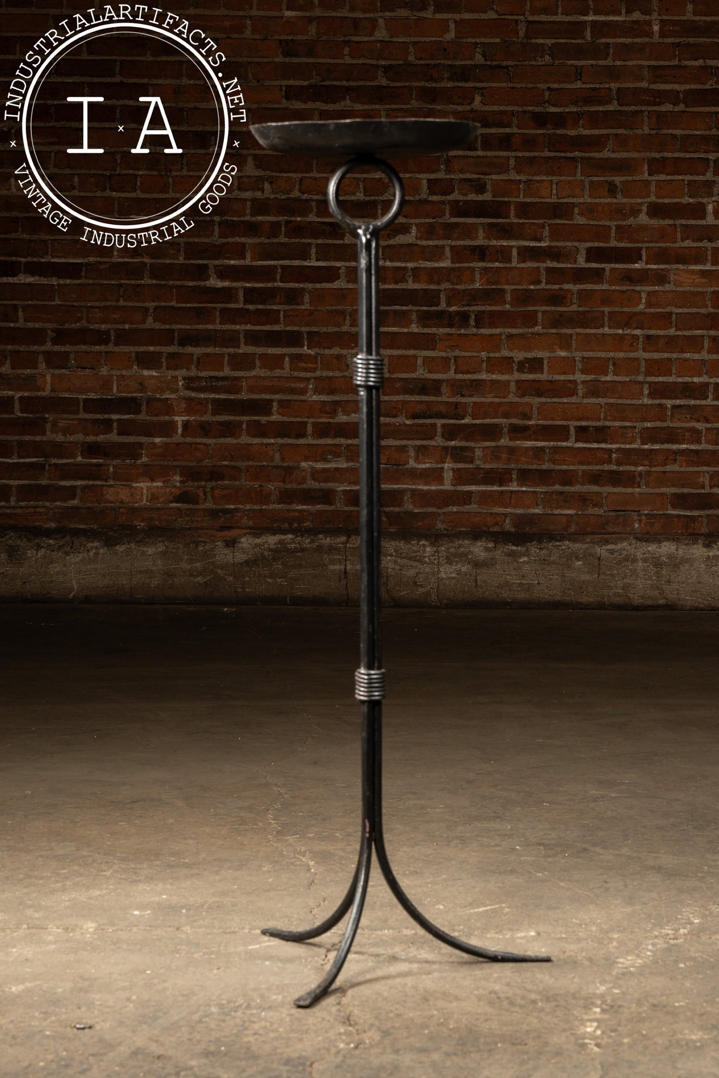 industrial standing plant hanger Vintage Handmade Wrought Iron Plant Stand – Industrial Artifacts