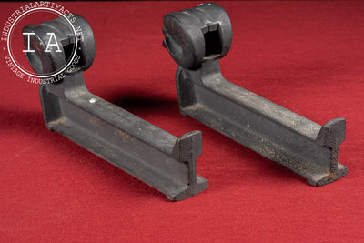 Early 20th Century Decorative Cast Iron Ram Andirons