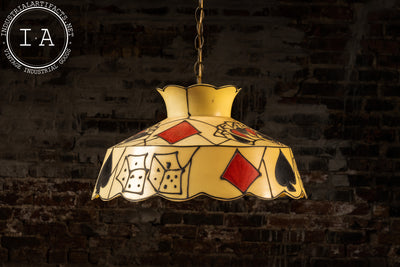 Vintage Painted Fiberglass Poker Pendant Lamp