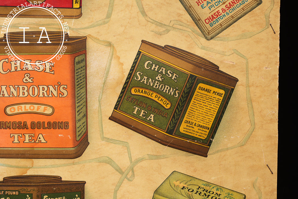 Antique Chase & Sanborn’s Package Teas Advertising Poster