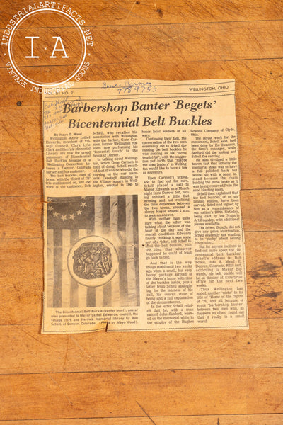 Original Cast Brass Spirit Of 76 Belt Buckle by Bob Schell
