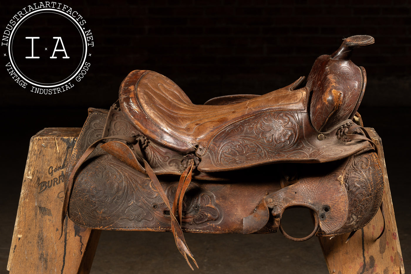 Antique Tooled Leather Horse Saddle