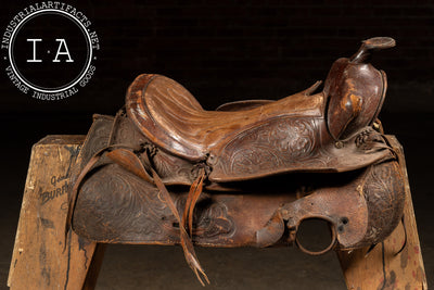 Antique Tooled Leather Horse Saddle