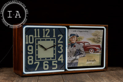 Vintage Neon Revolving Advertising Clock by Electric Ad Clock