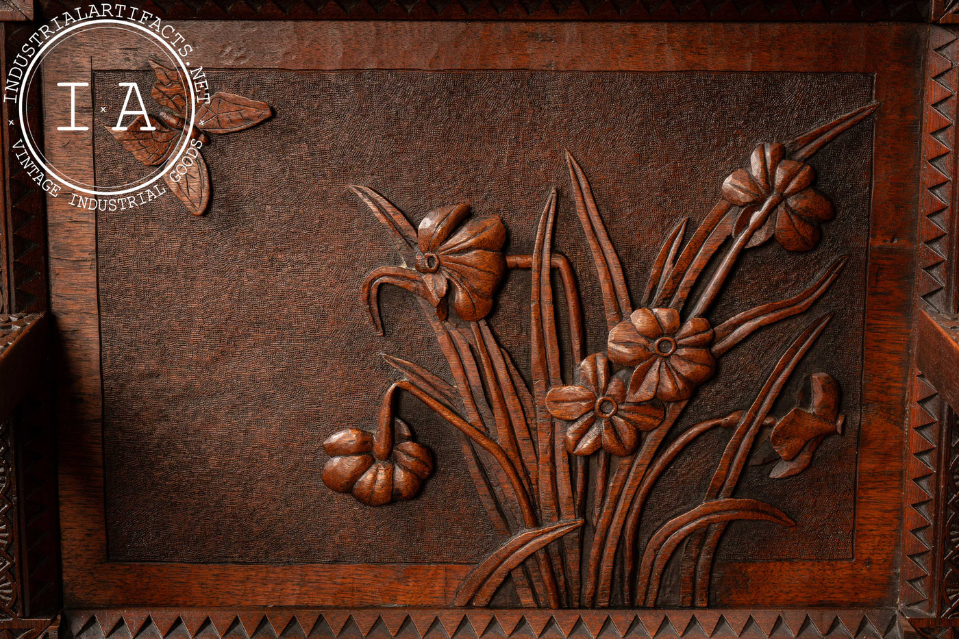 19th Century Ornately Carved Mahogany Fauteuil Chair