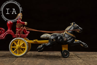 Kenton Cast Iron Horse Drawn Fire Pumper with Driver