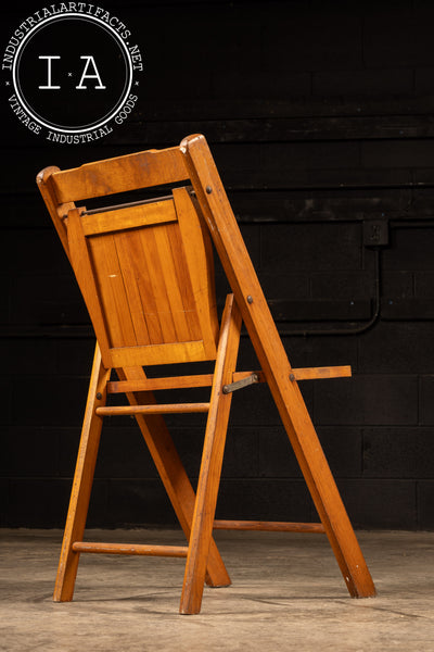 Antique Wooden Slat Folding Chair