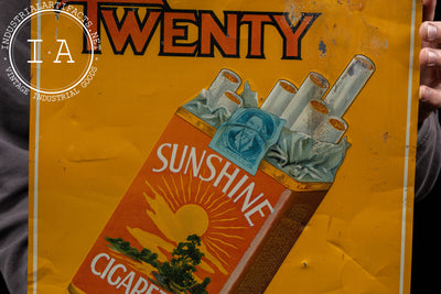 Antique Sunshine Cigarettes Tin Litho Sign