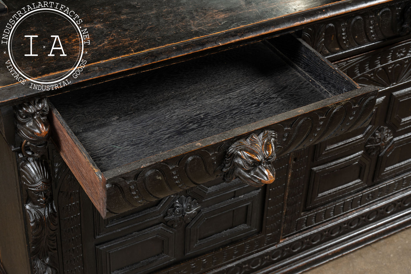 Late 19th Century English Ebonized Oak Hutch