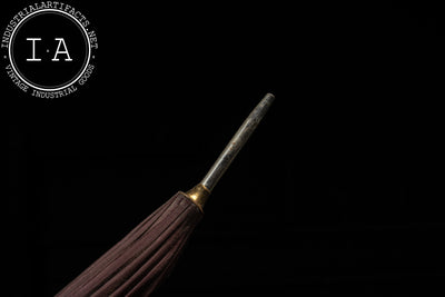 Early 20th Century Ruffled Maroon Silk Parasol
