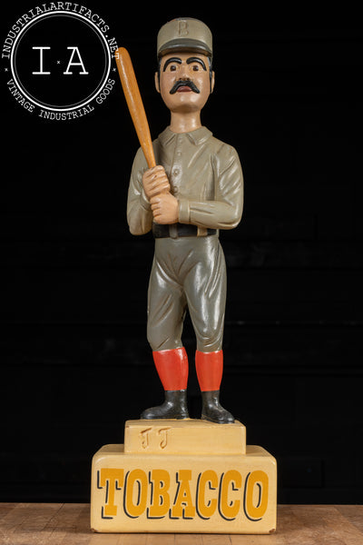 Antique Baseball Player Tobacco Advertising Statue