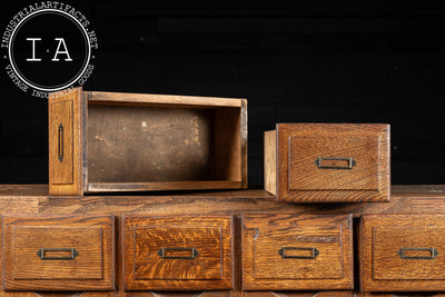 Antique Oak 100-Drawer Apothecary Cabinet