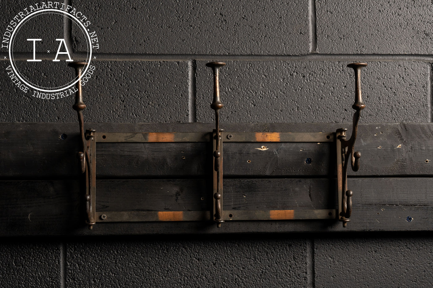 Antique Japanese Copper Wall Mounted Coat Rack