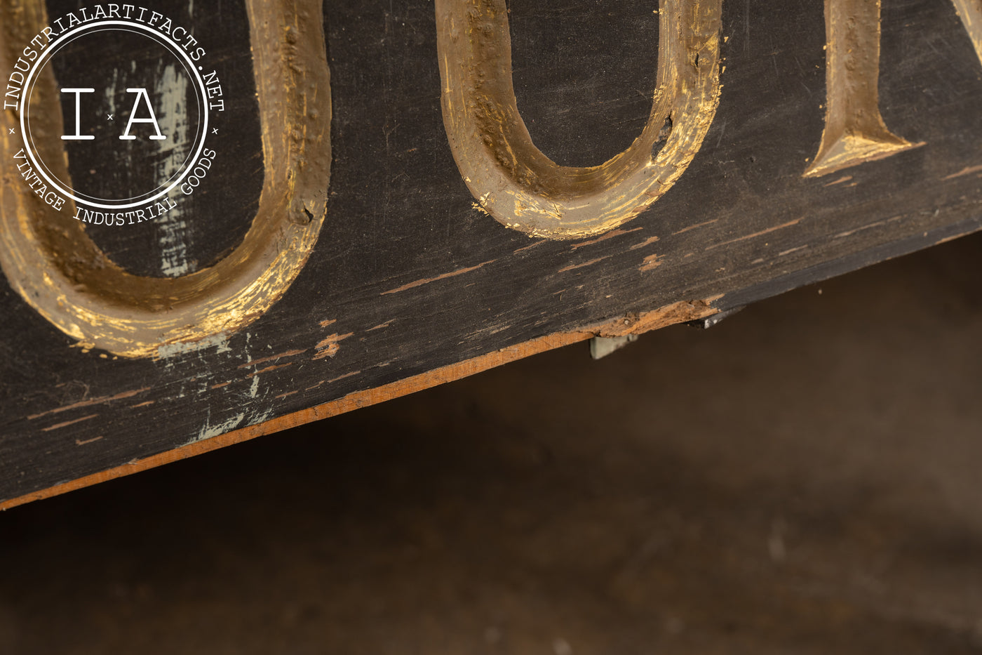 Antique Hand-Carved "Bookhout Funeral Home" Painted Wood Sign