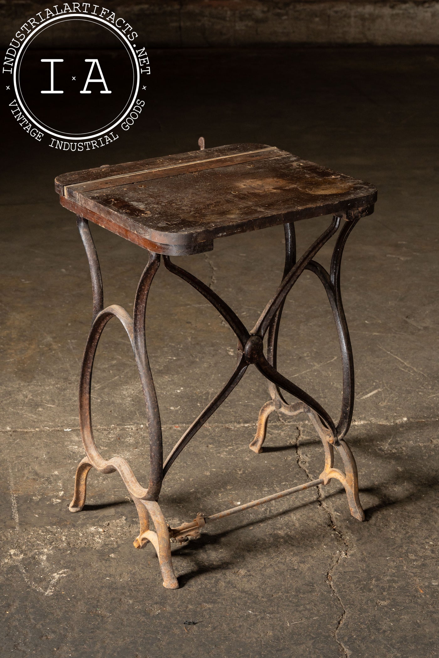 Antique Cast Iron Engraving Machine Stand