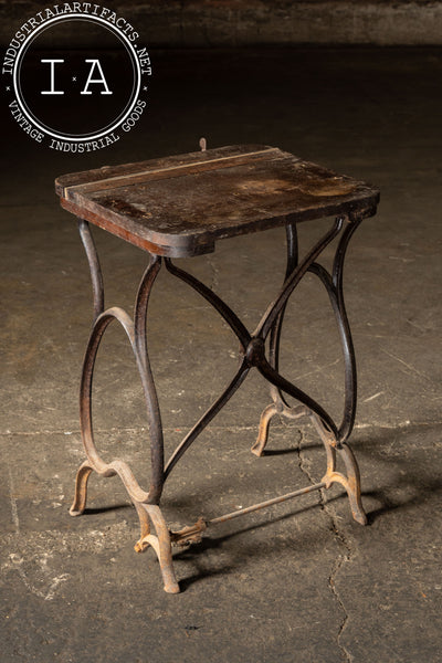 Antique Cast Iron Engraving Machine Stand