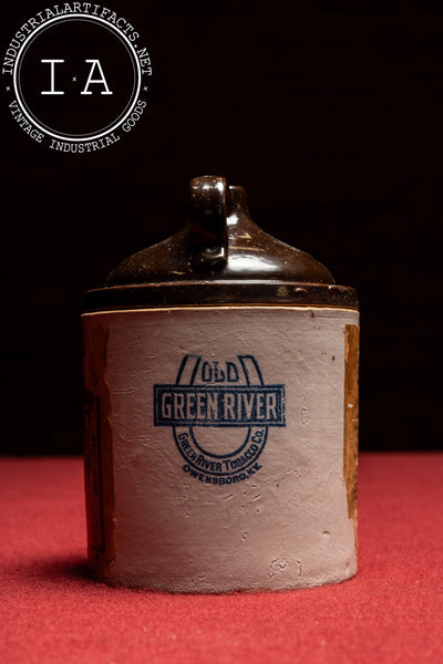 Early 20th Century Old Green River Tobacco Stoneware Advertising Jug