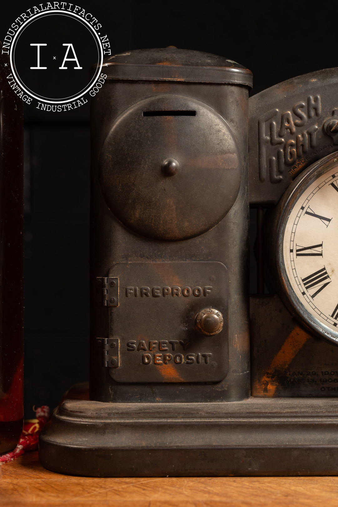 Early 20th Century Japanned Copper Alarm Clock Bank – Industrial