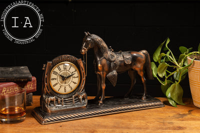 Vintage Lanshire Equestrian Copper Clock