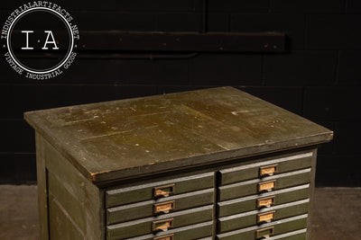 c. 1930 Document Sorting Cabinet in Olive Green