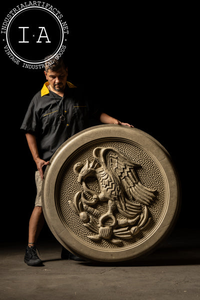 Massive Mid-Century Mexican National Emblem Architectural Medallion
