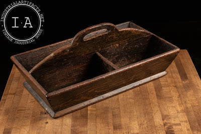 Primitive Wooden Carrier with Divided Interior