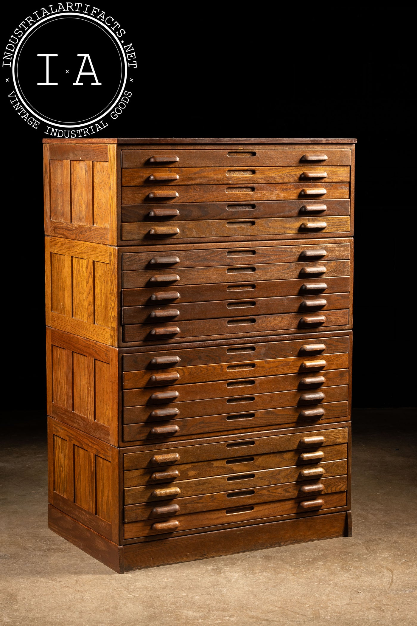 Antique Four-Stack Flat File Cabinet