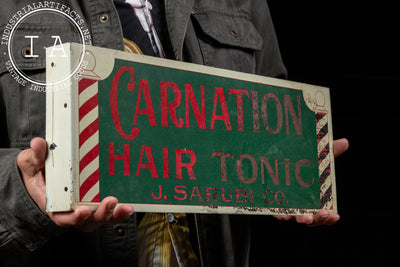 Vintage Carnation Hair Tonic Flange Sign