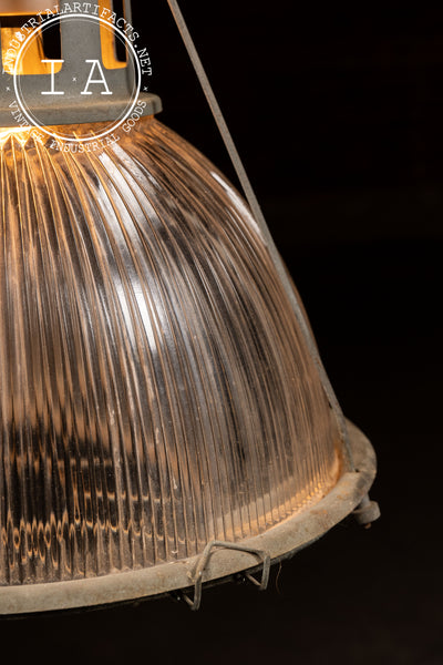 Vintage Industrial Holophane Ceiling Mount Light