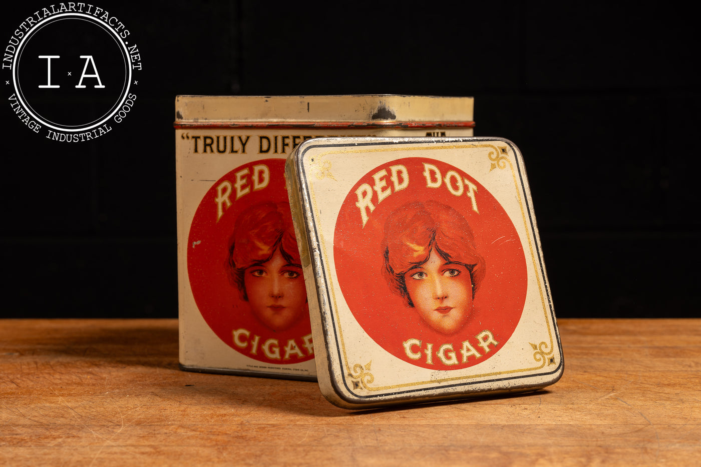 Vintage Red Dot Cigar Tin