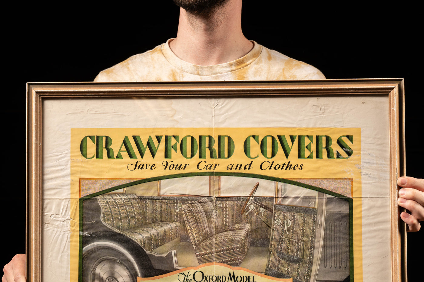 Antique Crawford Covers Framed Advertisement