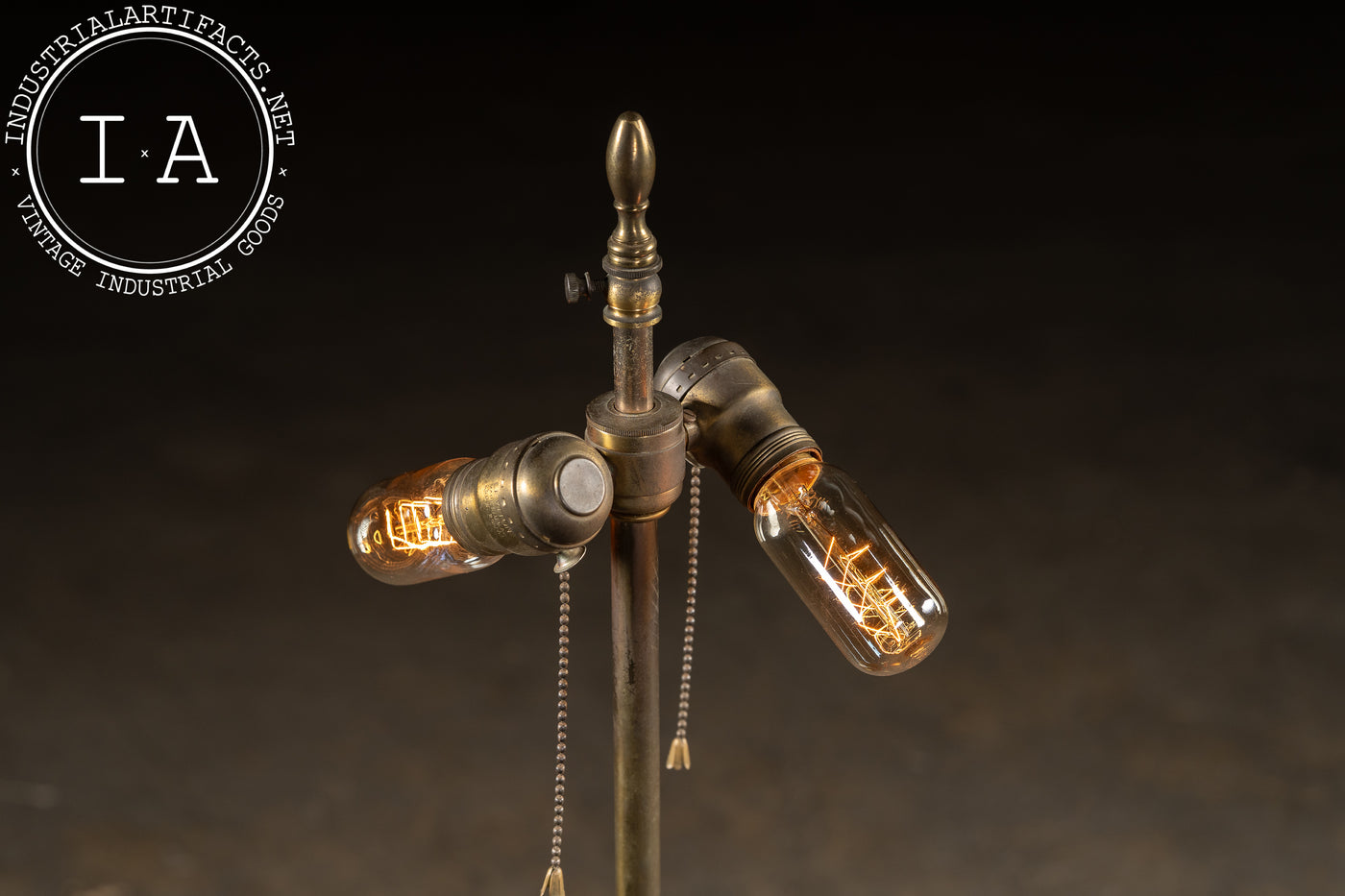 Antique Brass Floor Ashtray Lamp