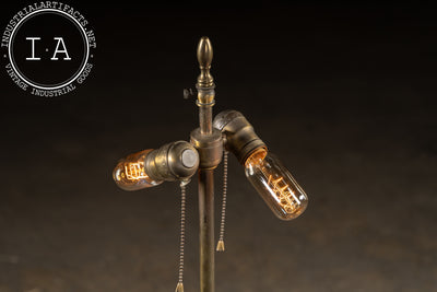 Antique Brass Floor Ashtray Lamp